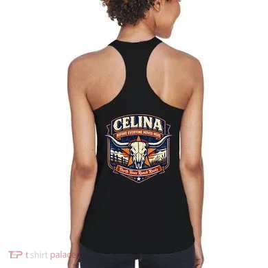 Celina Texas Front & Back Women's Tank Top back