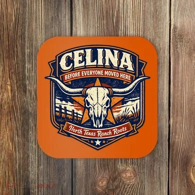 Celina Texas Front & Back Coaster