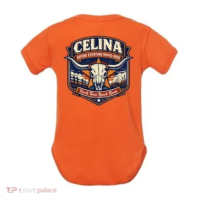 Celina Texas Front & Back Baby Bodysuit back