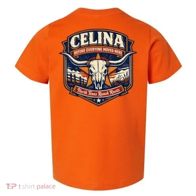 Celina Texas Front & Back Toddler T-Shirt back