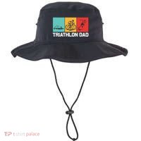 Cool Triathlon For Dad Father Swimming Running Swim Bike Run Gift Bucket Hat thumb 0