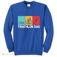 Cool Triathlon For Dad Father Swimming Running Swim Bike Run Gift Sweatshirt thumb 0