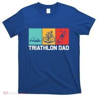 Cool Triathlon For Dad Father Swimming Running Swim Bike Run Gift T-Shirt thumb 0