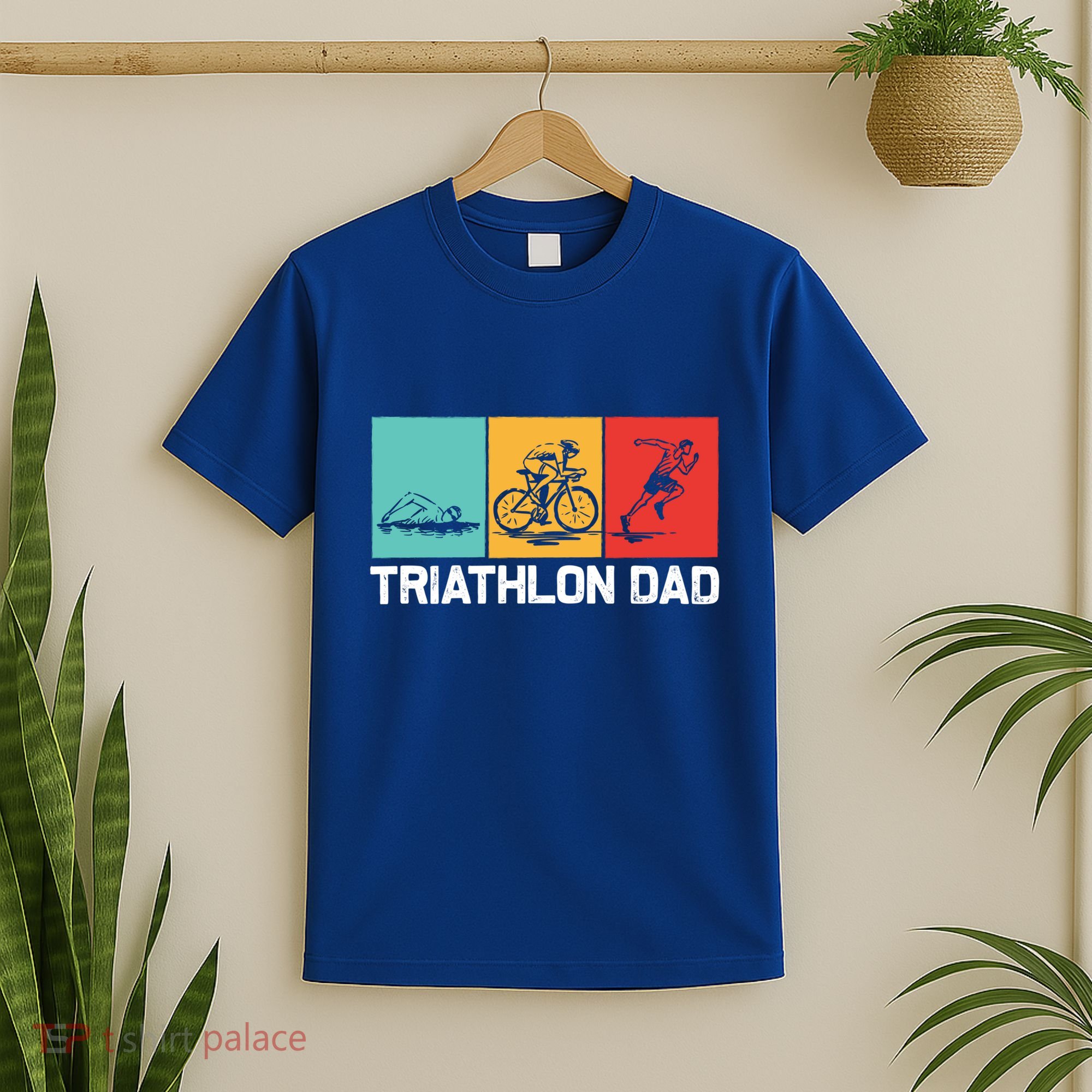 Cool Triathlon For Dad Father Swimming Running Swim Bike Run Gift T-Shirt