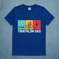 Cool Triathlon For Dad Father Swimming Running Swim Bike Run Gift T-Shirt thumb 5