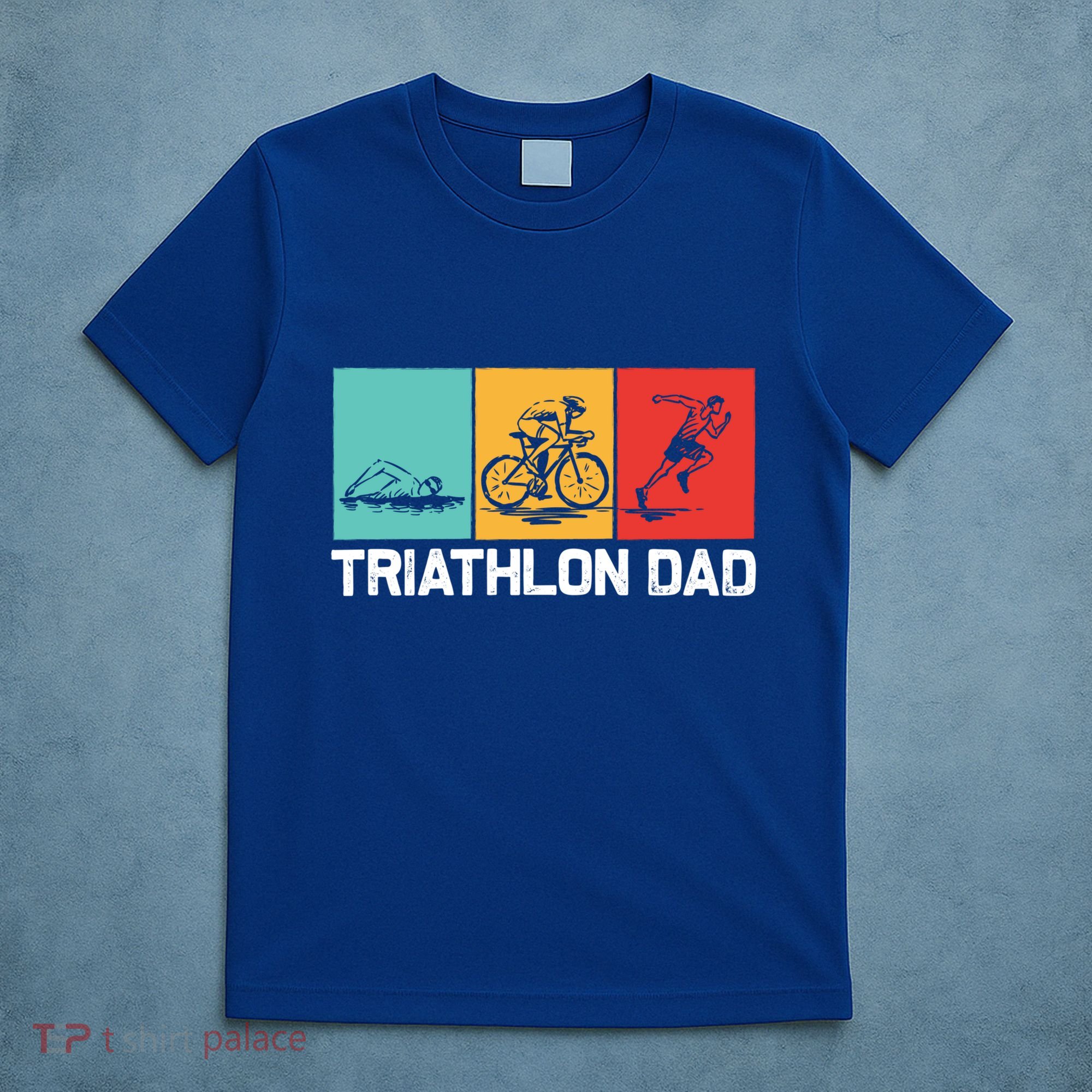 Cool Triathlon For Dad Father Swimming Running Swim Bike Run Gift T-Shirt