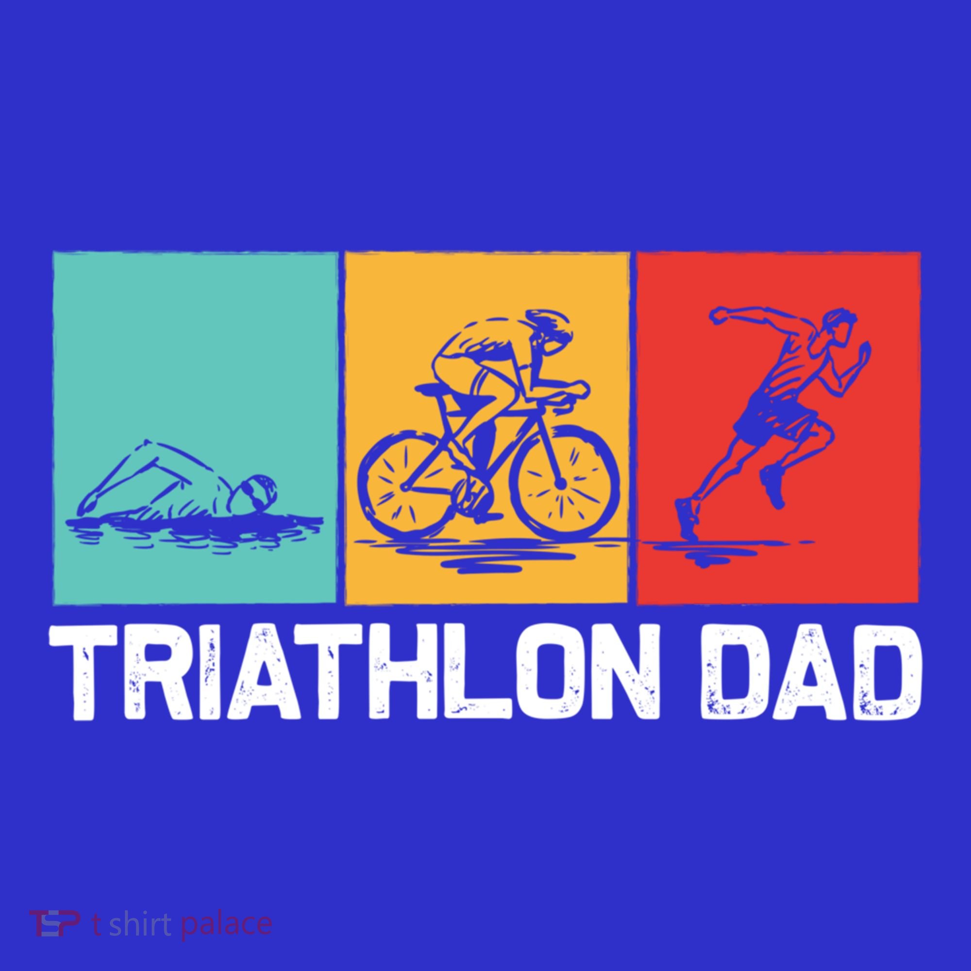Cool Triathlon For Dad Father Swimming Running Swim Bike Run Gift Polo