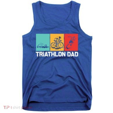 Cool Triathlon For Dad Father Swimming Running Swim Bike Run Gift Tank Top