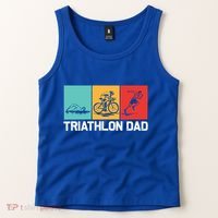 Cool Triathlon For Dad Father Swimming Running Swim Bike Run Gift Tank Top thumb 2