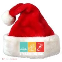 Cool Triathlon For Dad Father Swimming Running Swim Bike Run Gift Santa Hat thumb 0