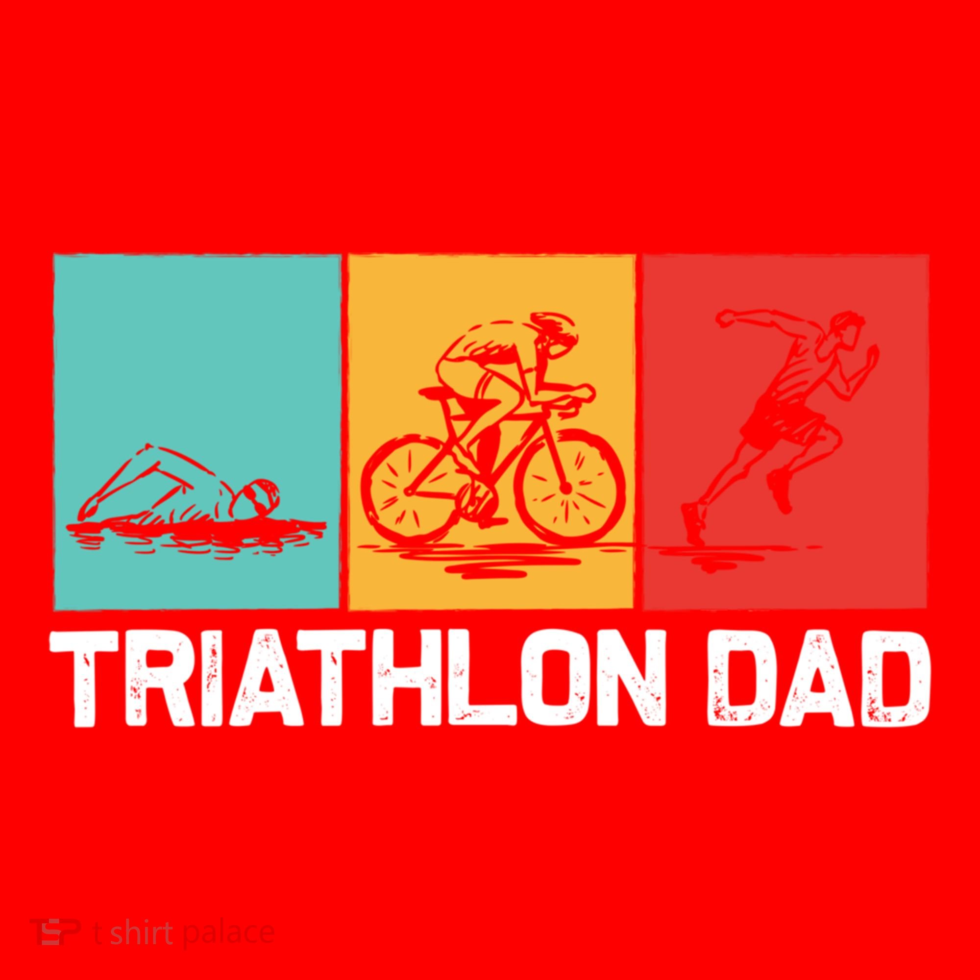 Cool Triathlon For Dad Father Swimming Running Swim Bike Run Gift Santa Hat