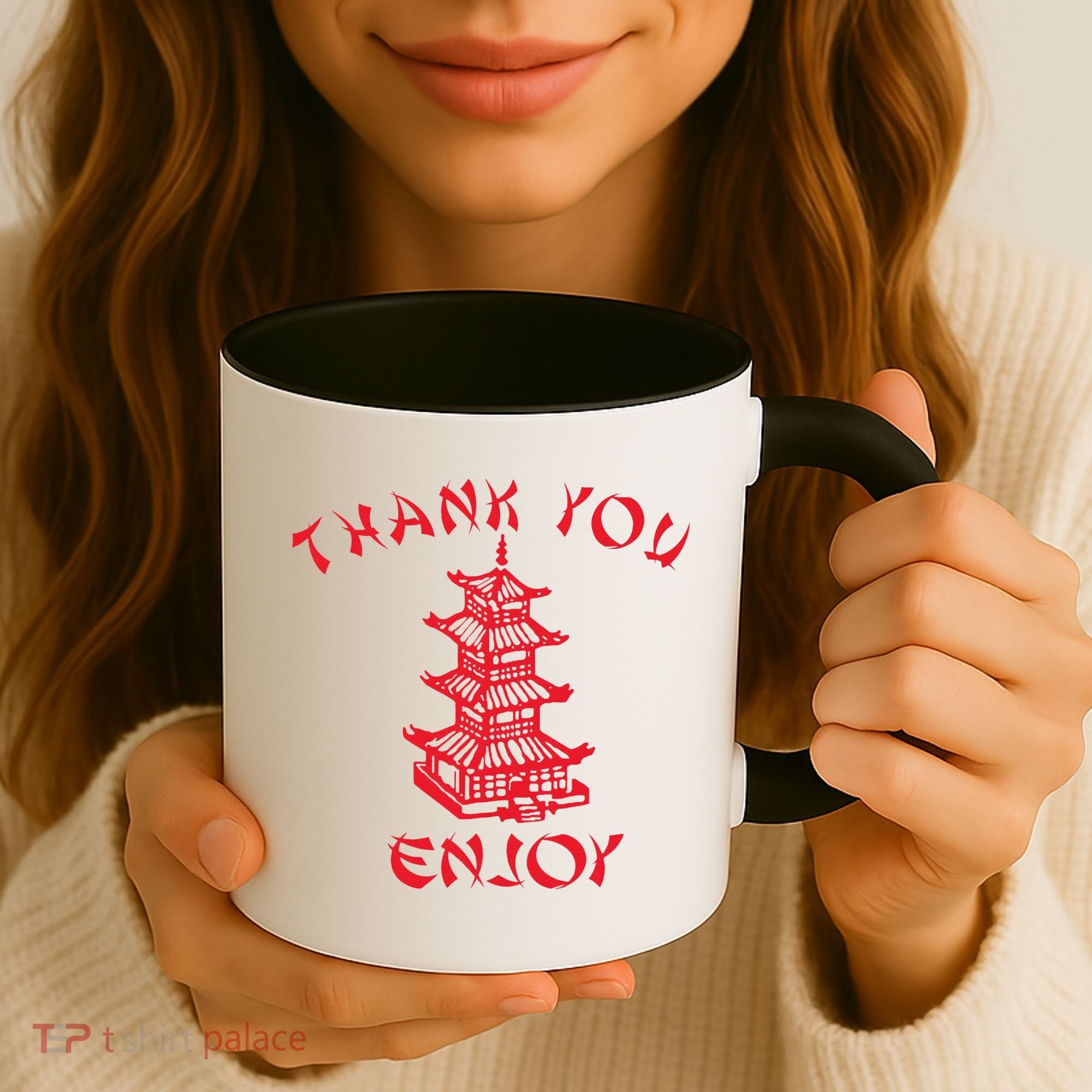 Chinese Takeaway Food Thank You Enjoy Funny Asian Coffee Mug