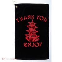 Chinese Takeaway Food Thank You Enjoy Funny Asian Golf Towel thumb 0
