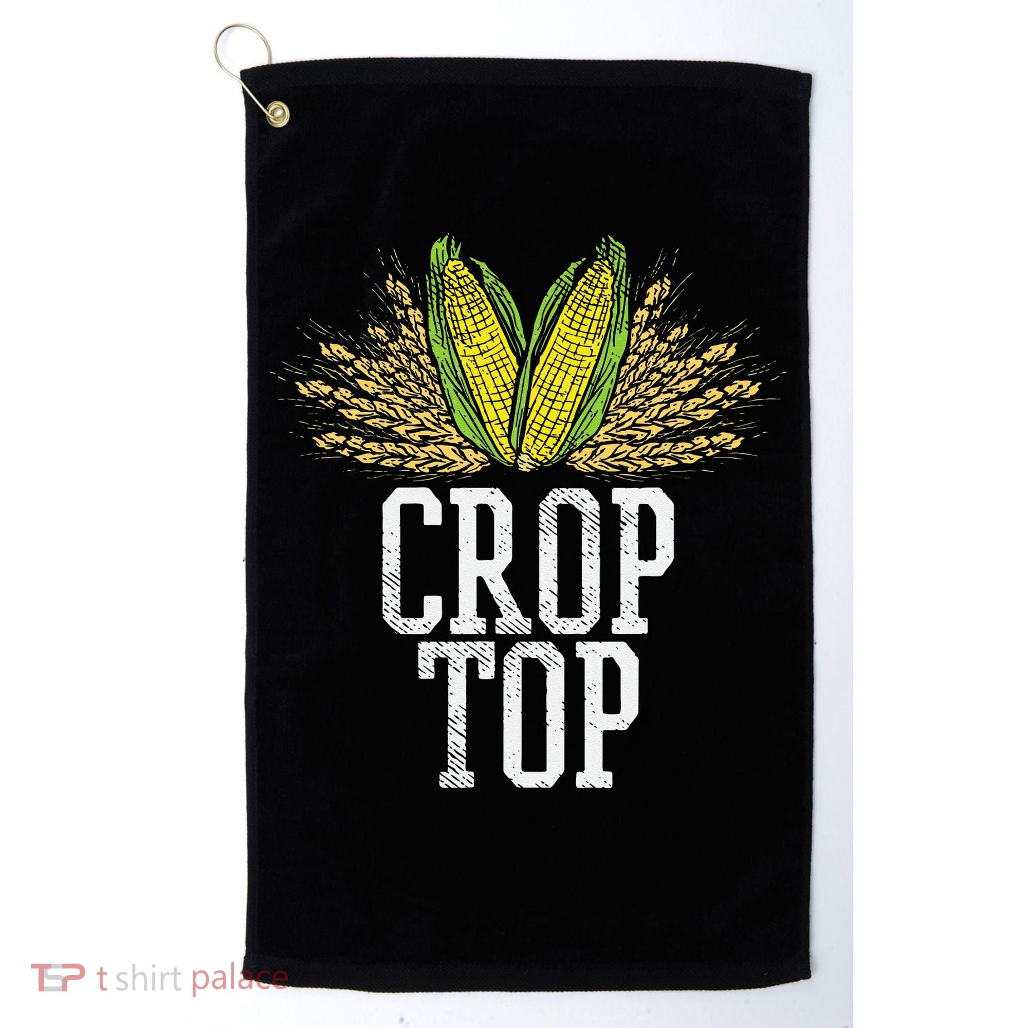 Crop Top Farm Pun Corn Farming Agriculture Funny Farmer Golf Towel
