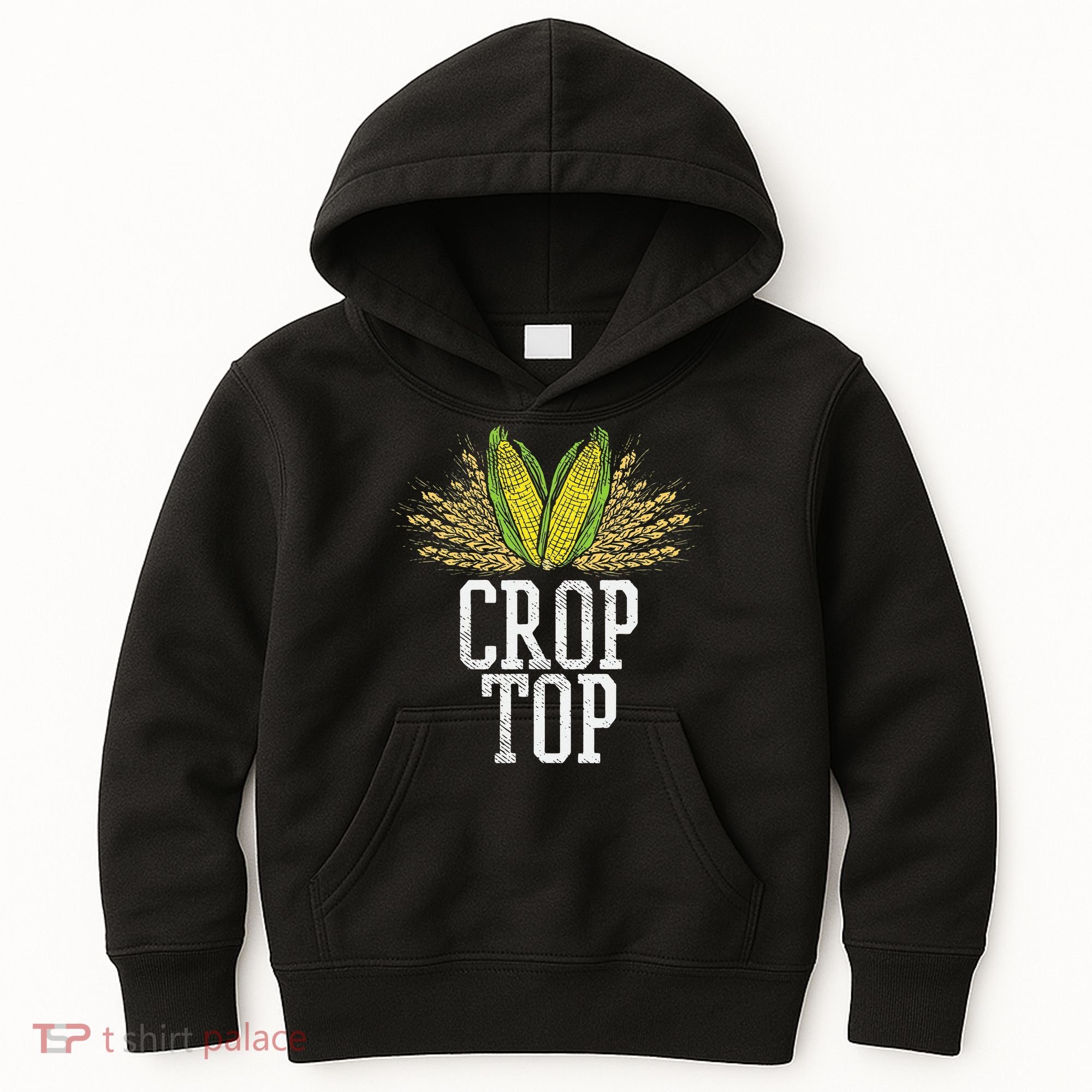 Crop Top Farm Pun Corn Farming Agriculture Funny Farmer Kids Hoodie