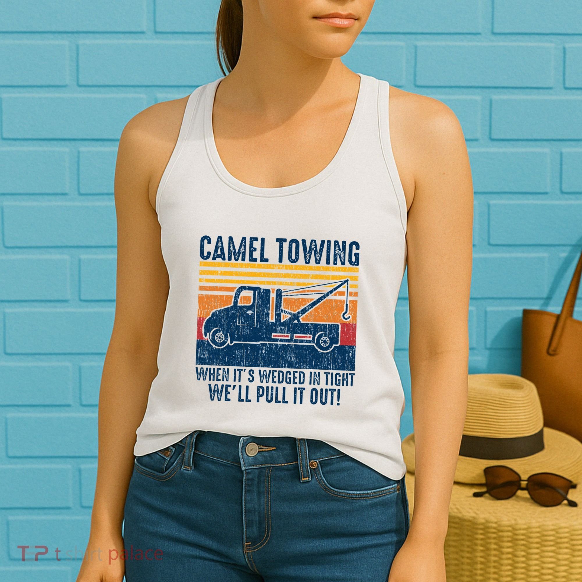 Camel Towing Funny Tow Truck Women's Tank Top
