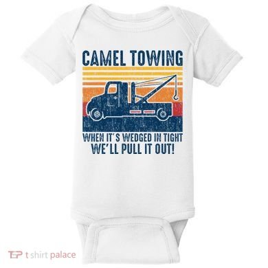 Camel Towing Funny Tow Truck Baby Bodysuit