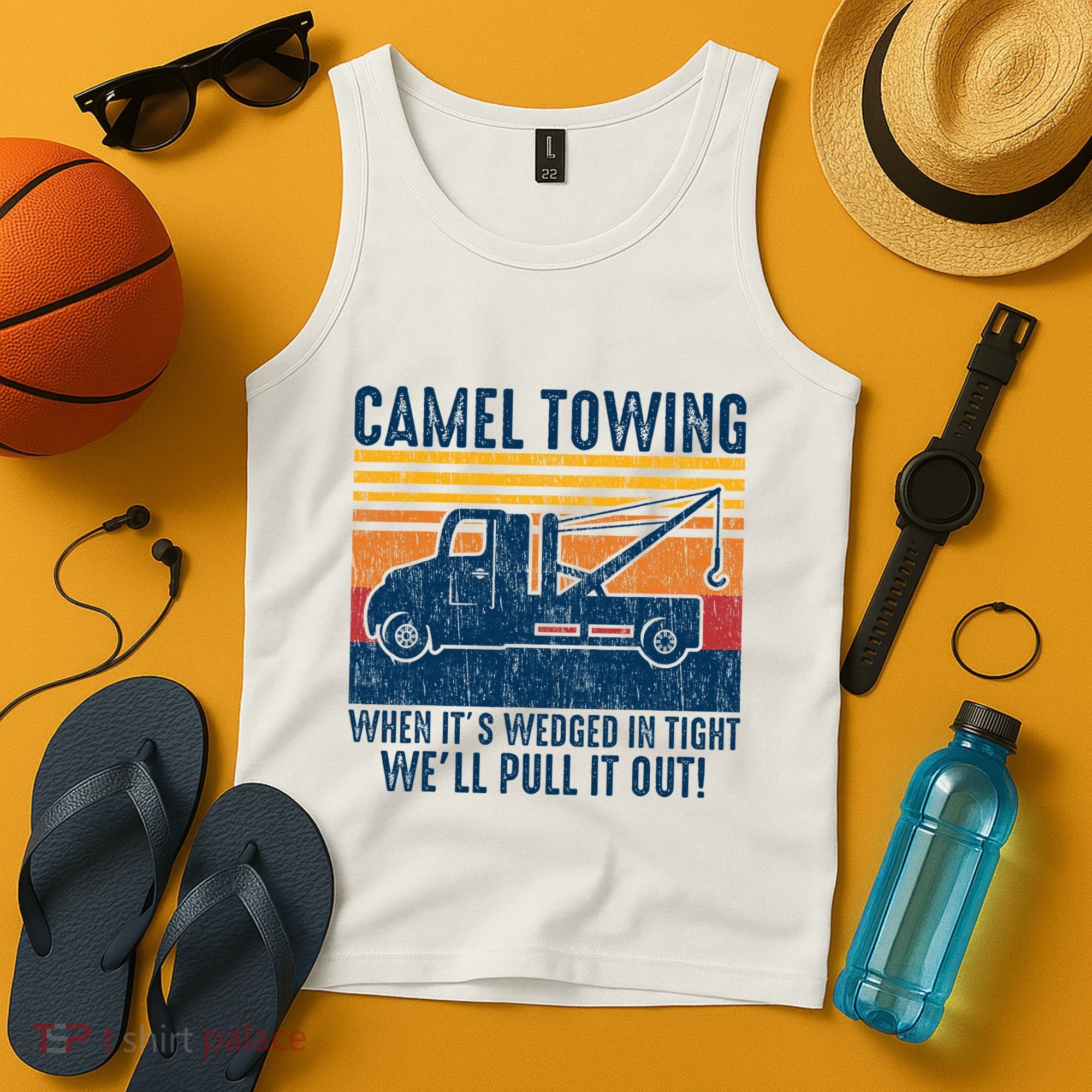 Camel Towing Funny Tow Truck Tank Top