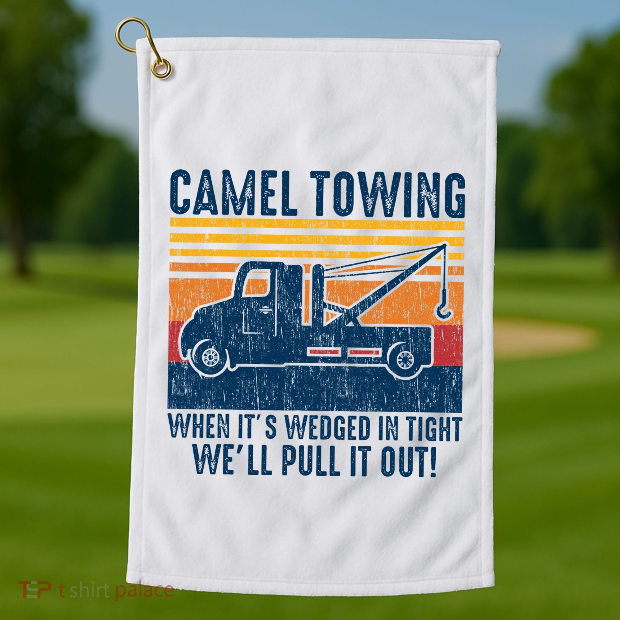 Camel Towing Funny Tow Truck Golf Towel