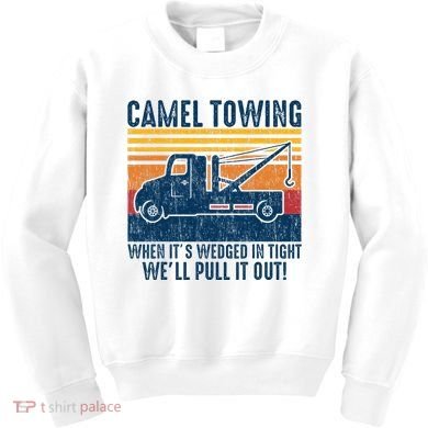Camel Towing Funny Tow Truck Kids Sweatshirt