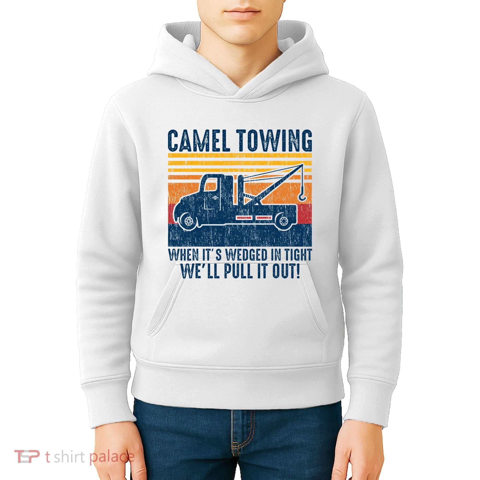 Camel Towing Funny Tow Truck Kids Hoodie