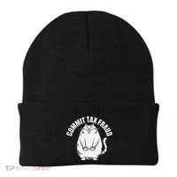 Commit Tax Fraud Funny Cat Meme Sarcastic Humorous Beanie thumb 0