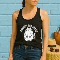 Commit Tax Fraud Funny Cat Meme Sarcastic Humorous Women's Tank Top thumb 2
