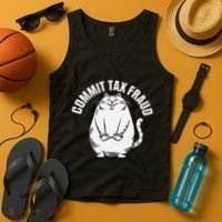 Commit Tax Fraud Funny Cat Meme Sarcastic Humorous Tank Top thumb 4