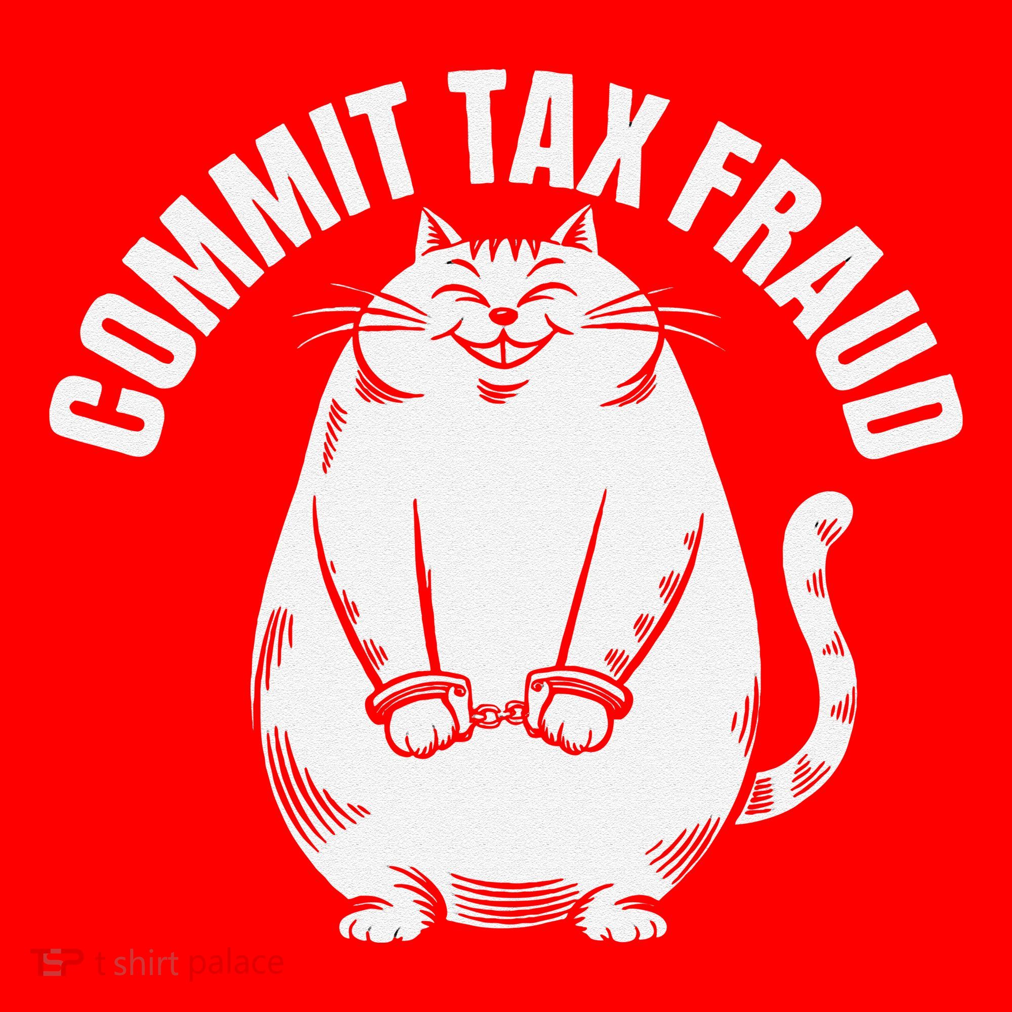 Commit Tax Fraud Funny Cat Meme Sarcastic Humorous Santa Hat