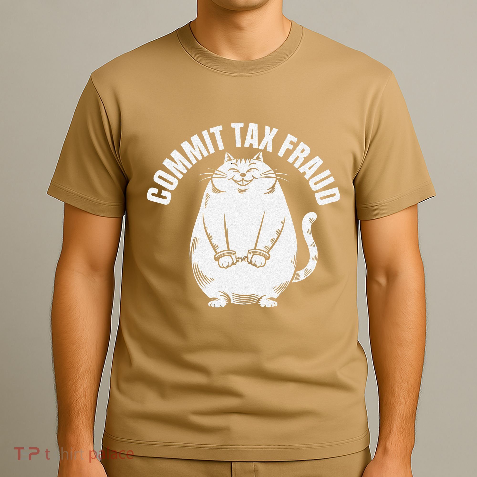 Commit Tax Fraud Funny Cat Meme Sarcastic Humorous T-Shirt