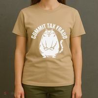 Commit Tax Fraud Funny Cat Meme Sarcastic Humorous T-Shirt thumb 4