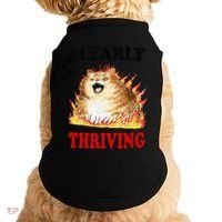 Clearly Thriving Funny Fire Cat Meme Cat Lover Cat Mom Doggie Tank thumb 0