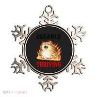 Clearly Thriving Funny Fire Cat Meme Cat Lover Cat Mom Ornament thumb 0