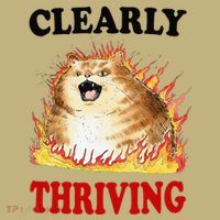 Clearly Thriving Funny Fire Cat Meme Cat Lover Cat Mom T-Shirt thumb 7
