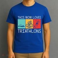 Cool Triathlon For Mom Mother Swimming Running Swim Bike Run Gift T-Shirt thumb 3