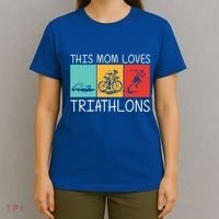 Cool Triathlon For Mom Mother Swimming Running Swim Bike Run Gift T-Shirt thumb 4