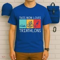 Cool Triathlon For Mom Mother Swimming Running Swim Bike Run Gift T-Shirt thumb 6