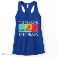Cool Triathlon For Mom Mother Swimming Running Swim Bike Run Gift Women's Tank Top thumb 0