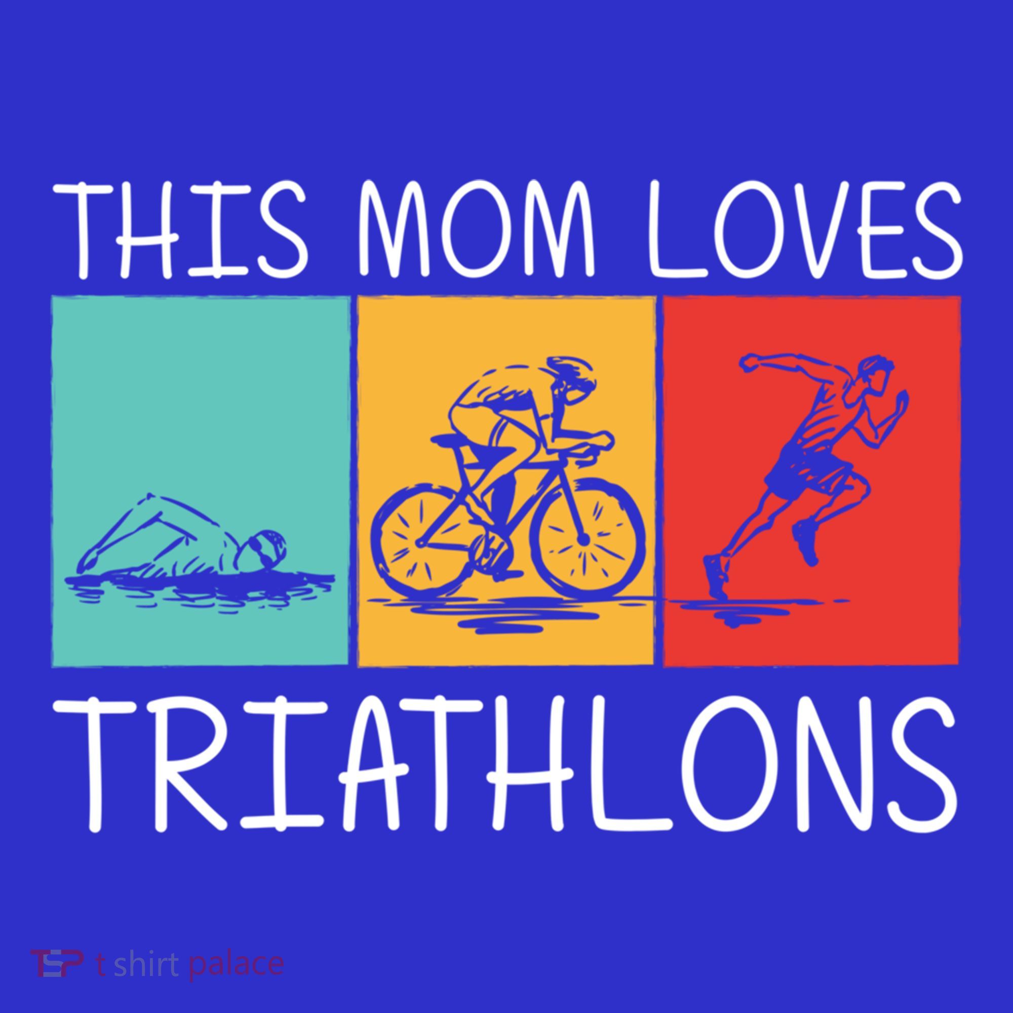 Cool Triathlon For Mom Mother Swimming Running Swim Bike Run Gift Women's Tank Top