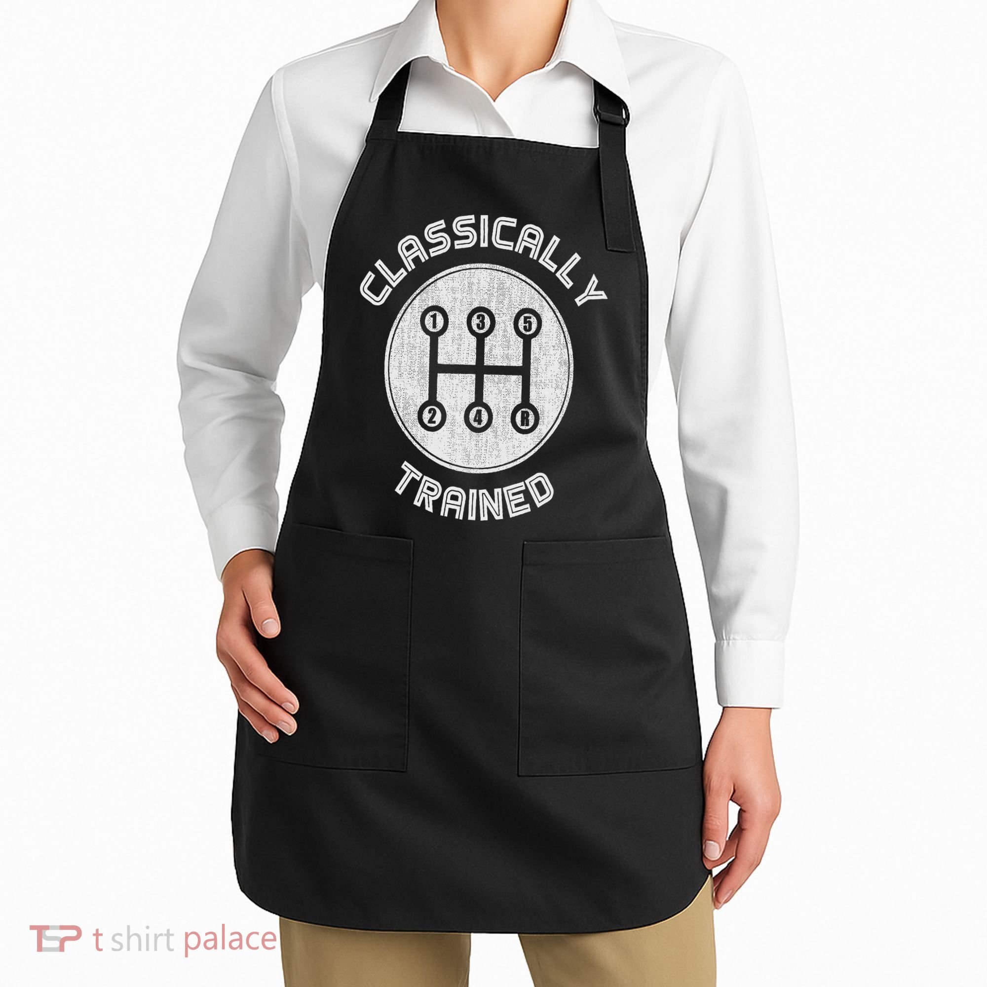 Classically Trained Funny Three Pedals Car Guys Apron