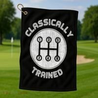 Classically Trained Funny Three Pedals Car Guys Golf Towel thumb 1
