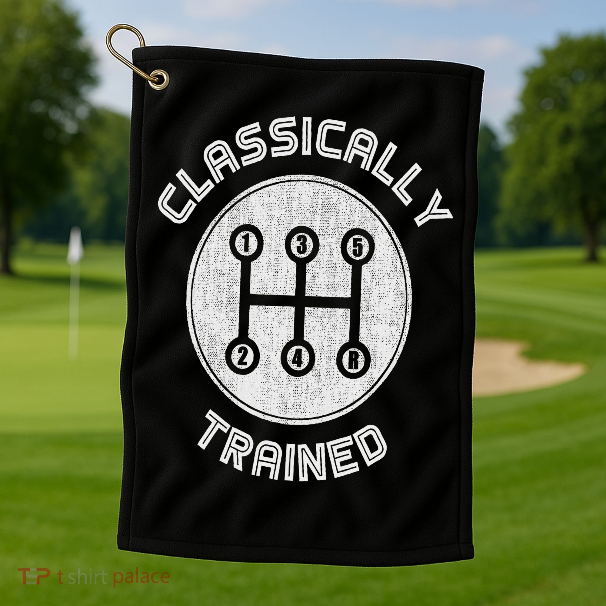 Classically Trained Funny Three Pedals Car Guys Golf Towel