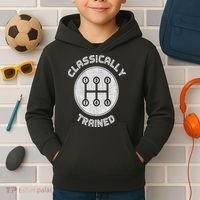 Classically Trained Funny Three Pedals Car Guys Kids Hoodie thumb 2