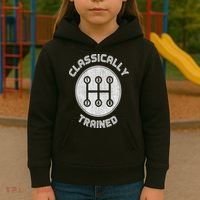 Classically Trained Funny Three Pedals Car Guys Kids Hoodie thumb 3