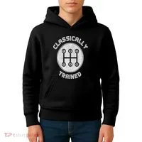 Classically Trained Funny Three Pedals Car Guys Kids Hoodie thumb 4