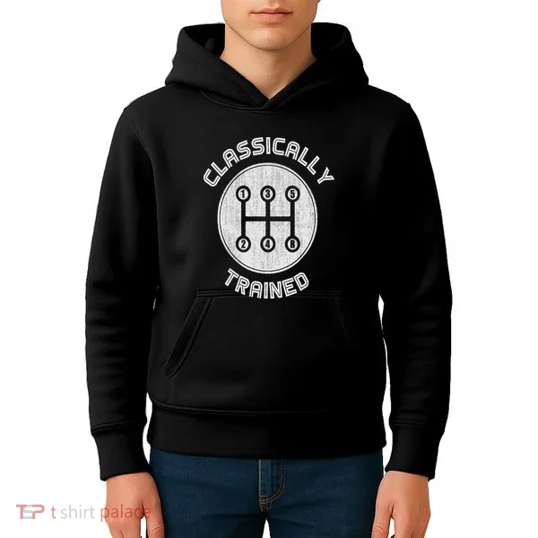 Classically Trained Funny Three Pedals Car Guys Kids Hoodie