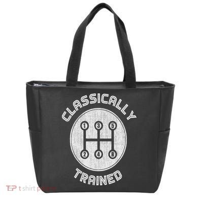 Classically Trained Funny Three Pedals Car Guys Tote Bag