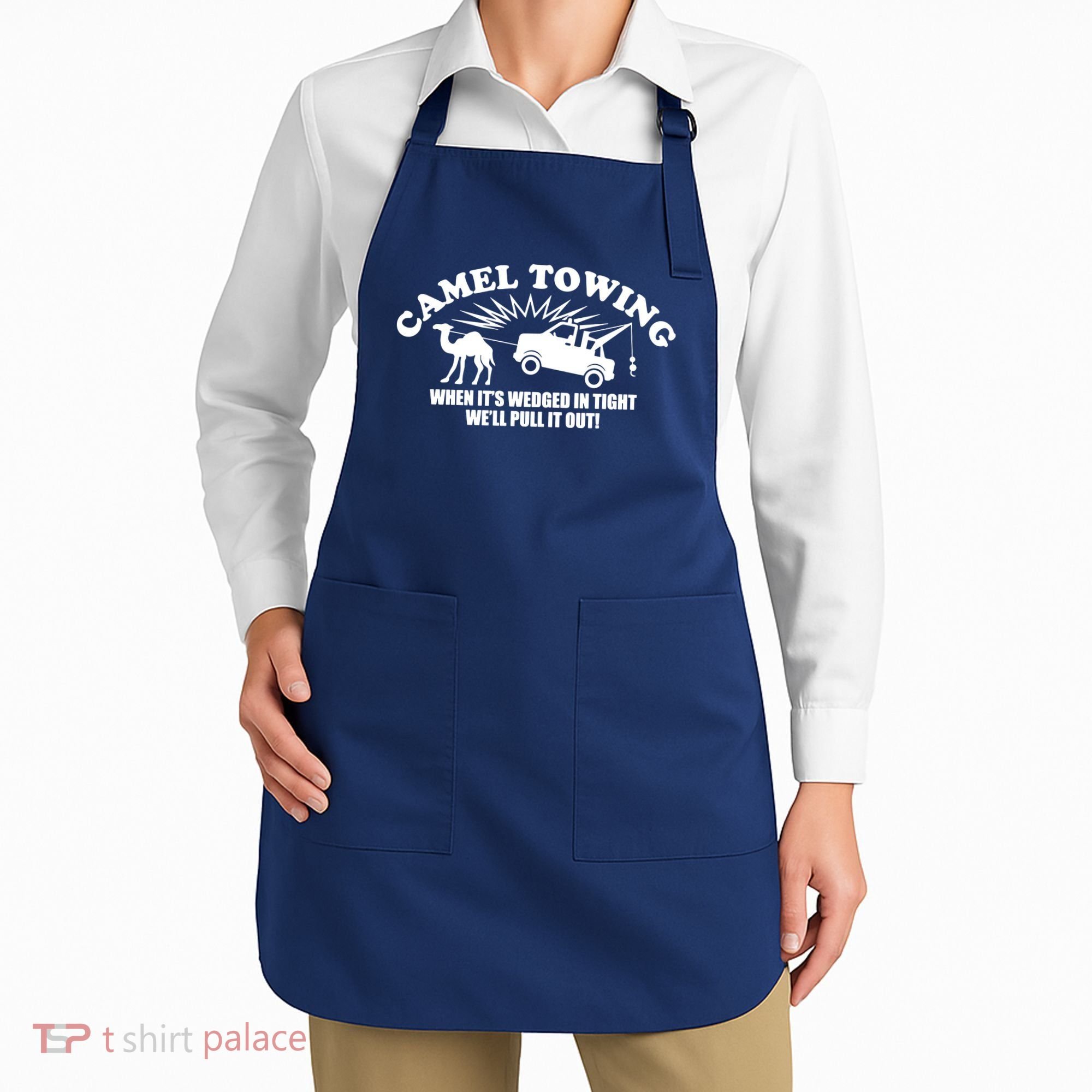 Camel Towing Funny Apron