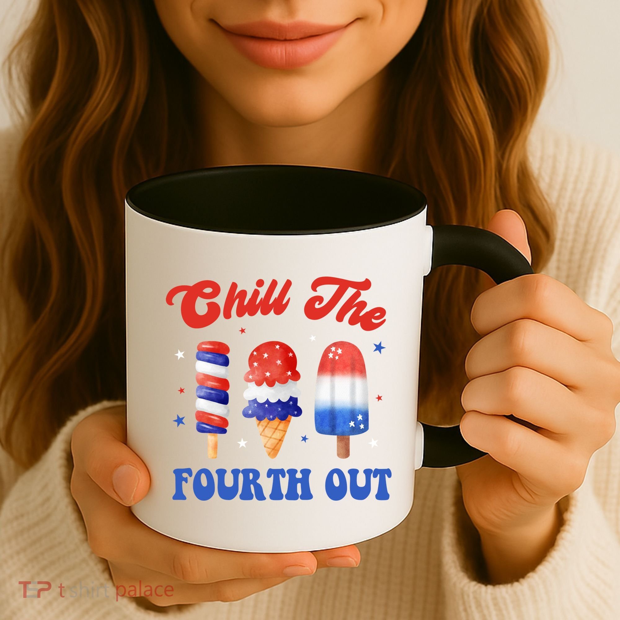 Chill The Fourth Out Funny 4th Of July Icecream Coffee Mug