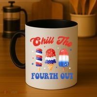 Chill The Fourth Out Funny 4th Of July Icecream Coffee Mug thumb 4